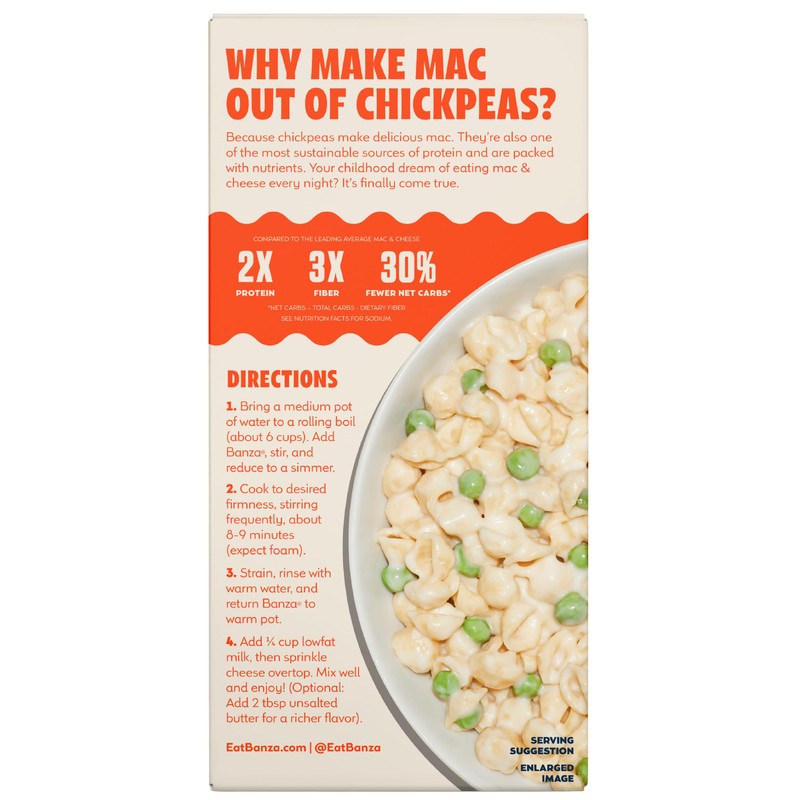 Banza Shells & White Cheddar Mac and Cheese - High