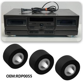 eMagTech Pack of 4 Rubber Pressure Wheels RDP0055 Compatible with Technics RS-AZ6/AZ7/BX501/BX646/TR373 VCR Cassette Player Scooter