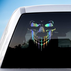 HungMieh (Upgraded Skull Stickers and Decals for Car Windows Doors and Trucks, 3D Skull Decals and Signs for Car Styling, Laser Skull Bumper Stickers for Car Decor