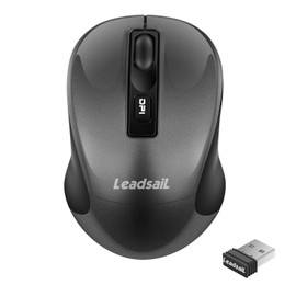 Leadsail Wireless Slim Cordless Mouse, 2.4G USB Mouse for Laptop, Desktop, MacBook - Less Noise, Optical, 4 Buttons