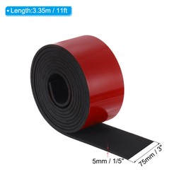 PATIKIL 11Ft x 3 inch x 1/5 inch Pipe Insulation Tape,1Pcs Rubber Sponge Tape with Adhesive Backing Weather Resistant Wrap Tape for Preventing Pipes from Freezing and Damage, Black, Red