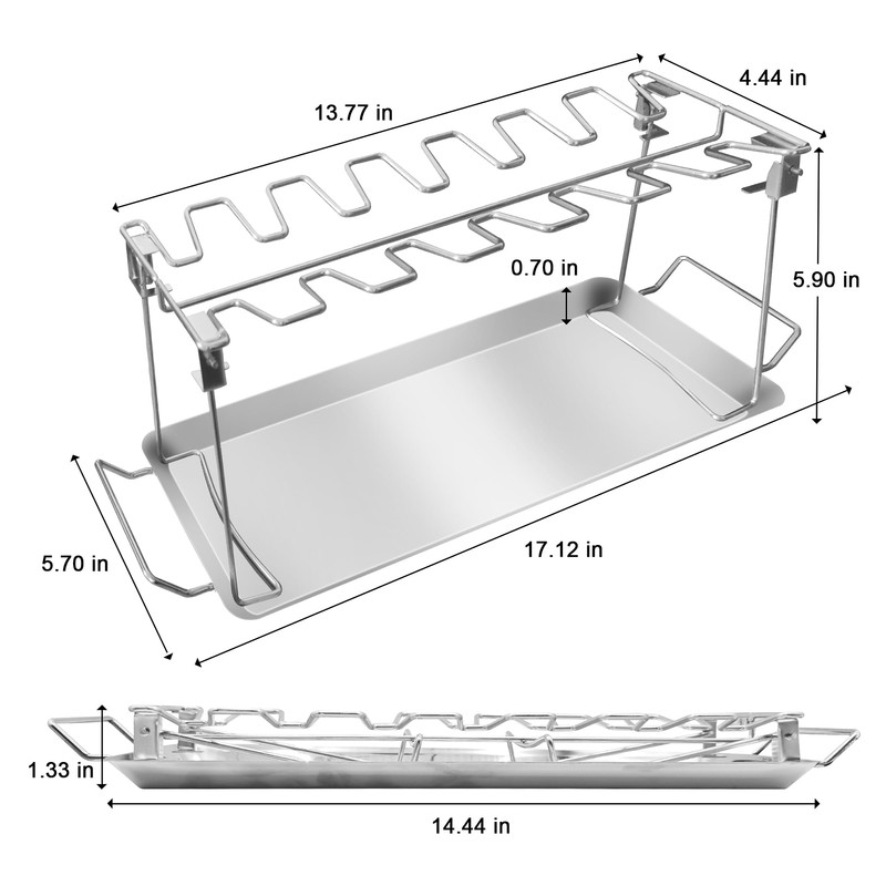 BaokiTook 2 Packs Grill Rack, Chicken Leg and Wing Rack,