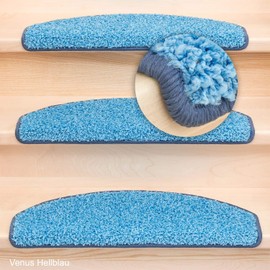 Kettelservice-Metzker Shaggy Venus Stair Mat, Semi-Circular, Available in 10 Colours, Single and Economy Packs