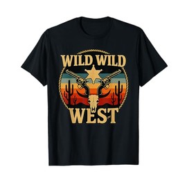 Wild Wild West Costume Funny Outlaw Gunslinger Sheriff Star T-Shirt