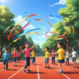 Rhythmic Gymnastics Ribbon & Stick for Sports Day & Talent Show (2M, 4M) Picnic Pink/2M 5ea