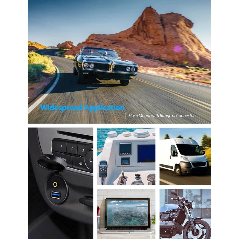 URWOOW 1M 3ft 3.5mm & USB 3.0 AUX Extension Mount