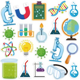 48Pcs Science Cutouts Science Bulletin Board Decorations, Science Lab Accents Science Cut-Outs Science Theme Party Cutouts for Classroom School Home Office Bulletin Board Wall Decor