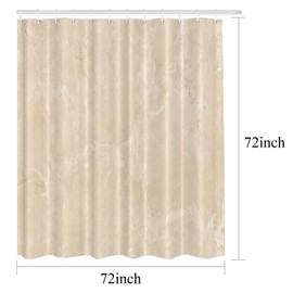 Batmerry Beige Cream Marble Decorative Shower Curtain, Beige Cream Marble Yellow Shower Curtain for Shower Stall Bathtubs Bathroom Decor Waterproof Funny Standard Size 72x72 Inch