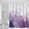 Uiiooazy Marble Bathroom Shower Curtain Purple Gold Waterproof Fabric Shower