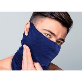 Incontro Coolskin Multi-purpose Summer Cooling Ear-Hook Buff for Cycling, Golf, Hiking Neck Gaiter Gray 2ea