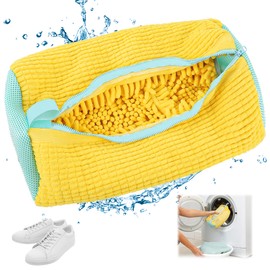 Shoe Wash Bag Washing Machine 1 Piece Shoe Bag Shoe Wash Bag for Washing Machine Anti-Deformation with Zip Shoes Laundry Bag Mesh Shoes Laundry Bag for Trainers (Yellow)