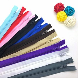 20pcs Closed End Nylon Coil Zippers Tailor Sewer DIY Craft Sewing Colorful Sewing Zippers Supplies for Tailor Sewing Crafts 20cm (White)