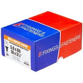 ForgeFix Multi-Purpose Single Thread Screws | 5.0 x 80mm | Zinc Yellow Passivated | Box 100