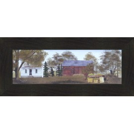 Sweet Corn for Sale by Billy Jacobs 10x22 Farm Barn Wagon Folk Art Country Print Wall Décor Framed Picture (2" Espresso)