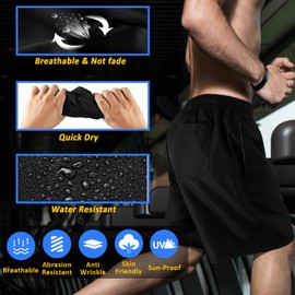 Scotamalone Mens Swim Trunks, Quick Dry Swimming Shorts 7 Inch with Mesh Lining for Swimwear, Bathing Suits Black