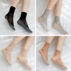 TouKingda Sheer Pop Socks for Women 5 Pairs Silky Anti-Slip
