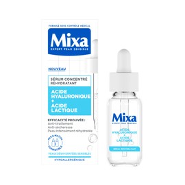 Mixa - Moisturising Serum Concentrate - For Dehydrated and Sensitive Skin - Enriched with Hyaluronic Acid and Lactic Acid - 30ml