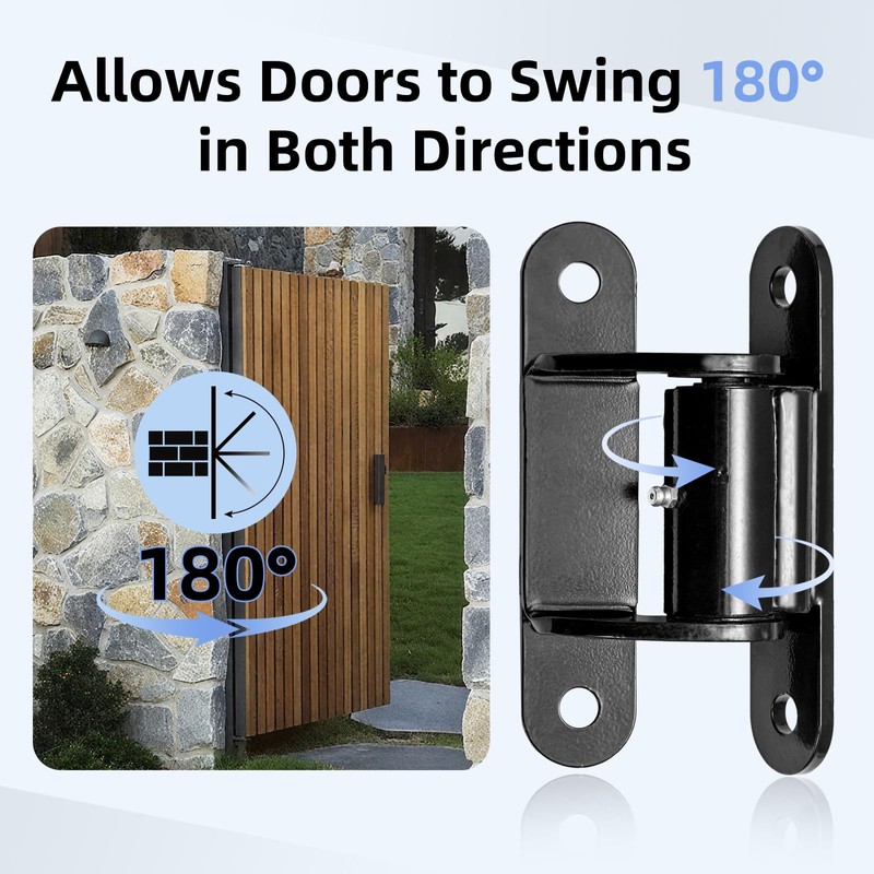 2 Pack Heavy Duty Gate Hinges 7" Sealed Bearings Adjustable