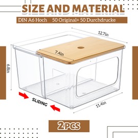 Remerry 2 Pcs Trash Bag Dispenser Holder, 2 in 1 Clear Acrylic Plastic Garbage Bags Container with Bamboo Lid Large Organizer Under Sink Storage Box for Kitchen Laundry Room Pantry Organization