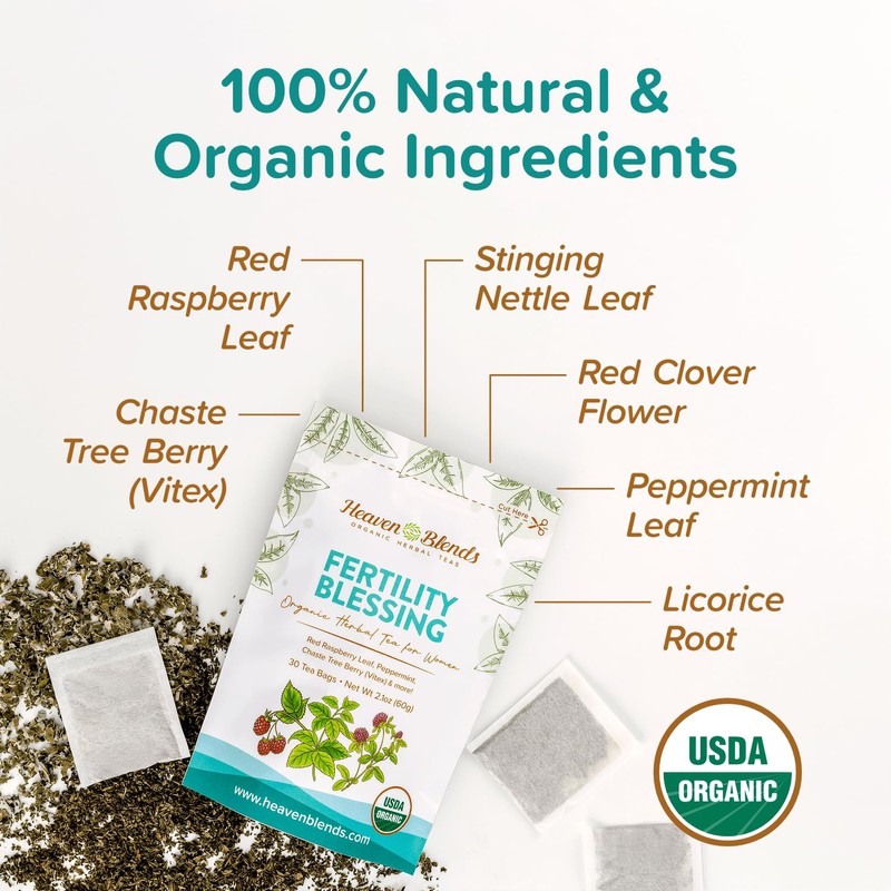 Heaven Blends Fertility Blessing Tea for Women – Red Raspberry