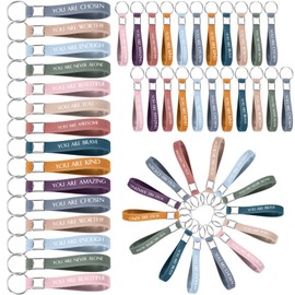 Huquary 120 Pcs Inspirational Quote Key Chains Motivational Key Rings Appreciation Gifts for Employee Teacher Office Team(Fresh Color)