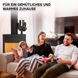 Wiltec Fireplace Fan with 3 Blades 50 to 300 °C, Stove Fan without Electricity, Fireplace Fan for Efficient and Environmentally Friendly Heat Distribution