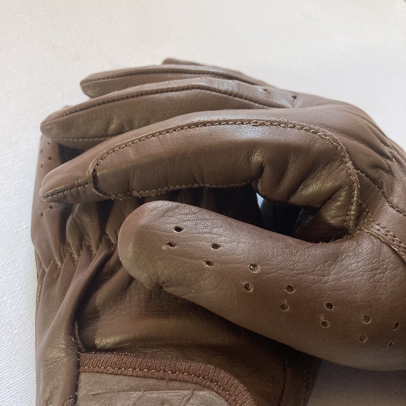 Guantes de equitación para mujer, 100% piel auténtica, color marrón,