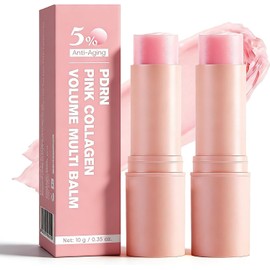 PDRN Pink Collagen Volume Multi Balm Stick - Bálsamo Facial Reafirmante Anti-Edad, Aporta Volumen e Hidratación Instantánea, Reduce Líneas Finas y Arrugas, Restaura el Volumen con Colágeno Marino, Bálsamo Multifunción en Barra (2 pzas)