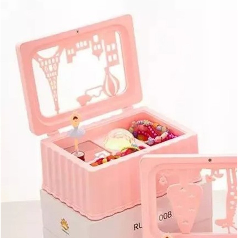Rotating Ballerina Music Box Musical Jewelry Storage Box for Birthday