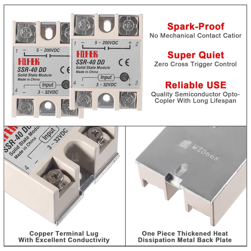 SSR-40DD Solid State Relay 40A DC to DC Input 3-32V