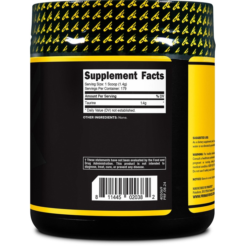 PrimaForce Taurine Powder, 250 Grams - Non-GMO & Gluten Free