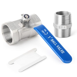 TAILONZ PNEUMATIC PT 1 Ball Valve Kit with 304 Stainless Steel Internal Thread Valve Blue Handle and Joint