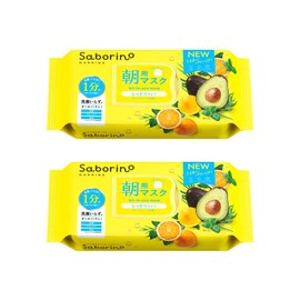 Savorino Set of 2 Saborino Morning Mask Pack Face Wash Skin Care Moisturizing Morning Pack Sheet Mask, Sheet Mask, Fruity Herb Scent (2 x N)