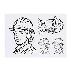 Azeeda 4 x 'Mann mit Schutzhelm' Temporäre Tattoos - Wasserfest, Hautfreundlich & Ungiftig · Transfers in Verschiedenen Größen (TO00069696)