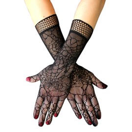 Millennials In Motion Spiderweb Lace Gloves Goth Fishnet Spider Web Mesh Arm Warmers Sheer Opera Long Arm Sleeves Corpse Bride Costume