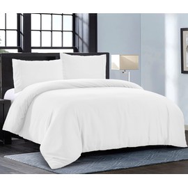 Duvet Cover California King [3-Piece, White] - 1 Comforter Protector with Zipper Flap and 2 Pillow Shams - Hotel Luxury 1800 Brushed Microfiber - Ultra Soft, Cool and Breathable Comforter Cover