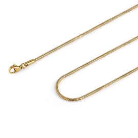 HZMAN 0.9mm Gold Snake Chain Necklace for Men Women Thin Stainless Steel Chain Necklace 16-30 Inch Jewelry Gift (Gold,0.9mm,18in)