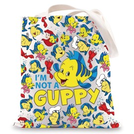 WZMPA Fish Flounder Tote Bag Flounder Fans Gifts I'm Not A Guppy Flounder Shoulder Bag Flounder Merchandise (I'm Not A Guppy TG)