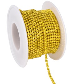 Blinginbox 10 Yards Crystal Rhinestone Chain Trim for Sewing Crafts DIY Decoration.（Lemon yellow,SS6-2mm）
