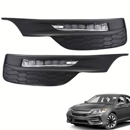Nurniacl 1 Pair Fog Lights Assembly with Bezel Wiring Harness & Switch Left and Right Side Replacement for Accord Sedan 2DR 4DR 2016 2017