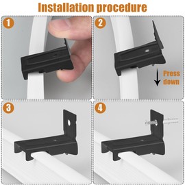 Curtain Track Brackets, Curtain Track Wall Mounting Hardware Black Curtain Track Accessories(10 Pack)