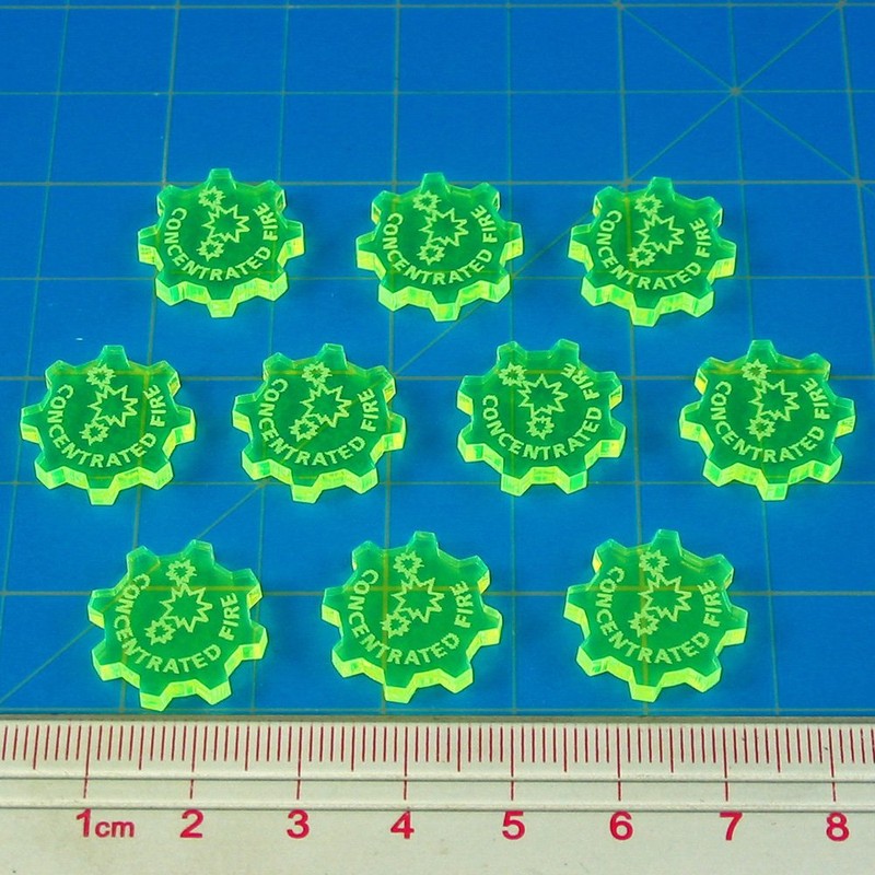 LITKO SW: Armada, Concentrated Fire Command Tokens, Fluorescent Green (10)