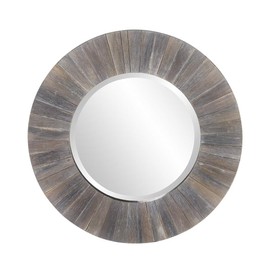 Howard Elliott Henley Round Hanging Mirror for Wall Decor, Dark Rustic Wooden Frame Wall Mounted Mirror, Modern Vanity Mirror for Living Room, Entryway, Bedroom & Bathroom, 18 x 18 Inch