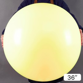 PartyWoo Pastel Yellow Balloons 4pcs 36 Inch Light Pale Yellow Latex Helium Balloons for Graduation Baby Shower Gender Reveal Easter Little Cutie Bee Birthday Summer Party Decorations Yellow-Q07