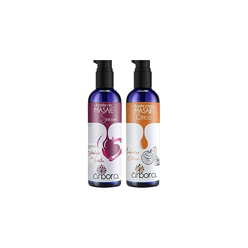 IÁRBORA Aceite de Masaje Cítrico y Vainilla – Kit 2