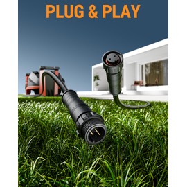 Power Extension Cable,Robot Lawn Mower Extension Cable,32.8FT Outdoor Extension Cord,2 Prong Outlet Extender,Compatible with Segway Navimow H Series,i Series,X3 Series(32.8FT Extension)