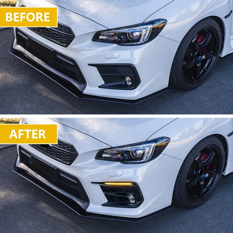 Fancemot LED Fog Lights White Daytime Running Lights (DRL) Amber