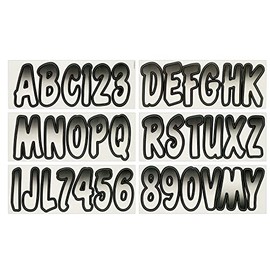 Hardline Products Series 200 Factory Matched 3-Inch Boat & PWC Registration Number Kit, White/Black - WHBKG200