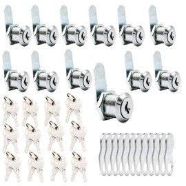X-Haibei 12 Pack Cabinet Cam Locks Keyed Alike, 7/8" RV Storage Door Locks, 24 Keys for Camper or Trailer Door, Cupboards