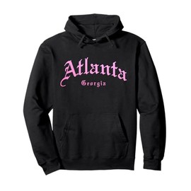 Atlanta Georgia ATL Pride Vintage Old School English Font Pullover Hoodie